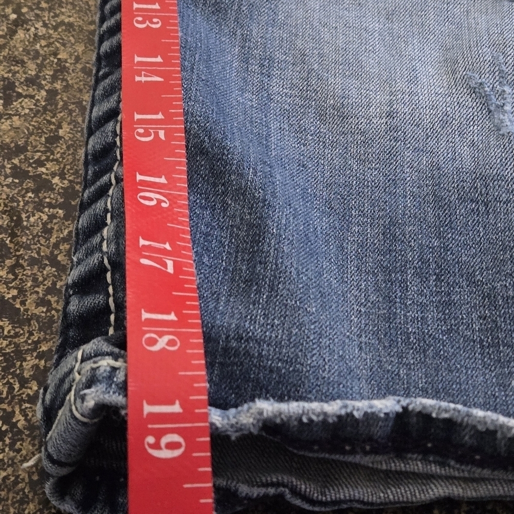 Y2K VIGOSS The Dublin Capri Jeans 9/10 Blue Embellished Rhinestone Bling Denim - Picture 16 of 16